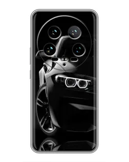 Чехол для Xiaomi 14 Ultra с картинкой «Черная BMW — профиль»