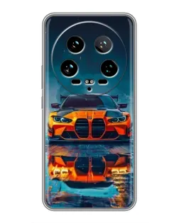 Чехол для Xiaomi 14 Ultra с картинкой «BMW — золотая эмблема»