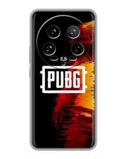 Чехол для Xiaomi 14 Ultra с картинкой «Яркий логотип PUBG»