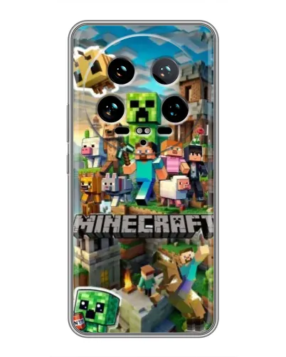 Чехол для Xiaomi 14 Ultra с картинкой «Замок Minecraft»