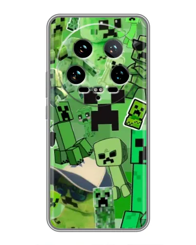 Чехол для Xiaomi 14 Ultra с картинкой «Криперы Minecraft»