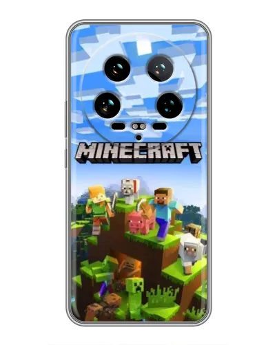 Чехол для Xiaomi 14 Ultra с картинкой «Minecraft классический мир»