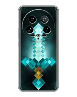 Чехол для Xiaomi 14 Ultra с картинкой «Алмазный меч неон»