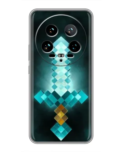Чехол для Xiaomi 14 Ultra с картинкой «Алмазный меч неон»