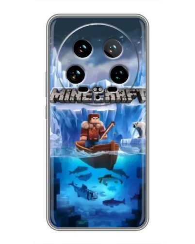 Чехол для Xiaomi 14 Ultra с картинкой «Minecraft ледяной мир»