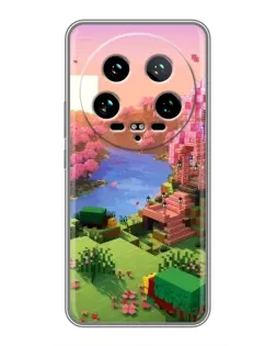 Чехол для Xiaomi 14 Ultra с картинкой «Розовое дерево Minecraft»