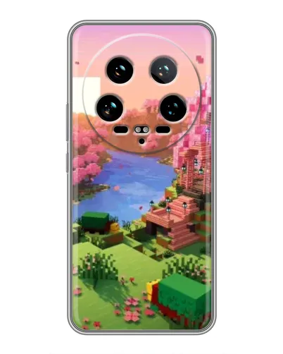 Чехол для Xiaomi 14 Ultra с картинкой «Розовое дерево Minecraft»