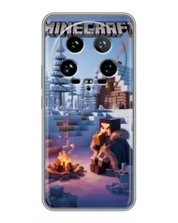 Чехол для Xiaomi 14 Ultra с картинкой «Зимний Minecraft»