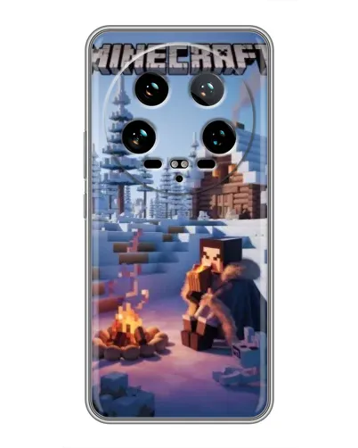 Чехол для Xiaomi 14 Ultra с картинкой «Зимний Minecraft»