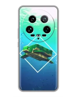 Чехол для Xiaomi 14 Ultra с картинкой «Черепаха Minecraft»