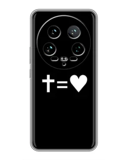 Чехол для Xiaomi 14 Ultra с картинкой «Крест и Сердце»