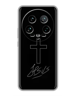 Чехол для Xiaomi 14 Ultra с картинкой «Графический крест Jesus»
