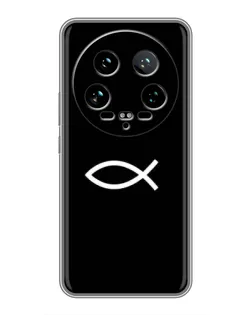 Чехол для Xiaomi 14 Ultra с картинкой «Символ рыбы Jesus»