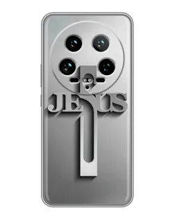 Чехол для Xiaomi 14 Ultra с картинкой «Металлический крест Jesus»