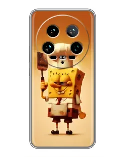 Чохол для Xiaomi 14 Ultra з картинкою «Губка Боб кухар»