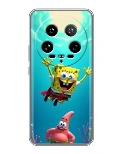 Чохол для Xiaomi 14 Ultra з картинкою «Спанч Боб під водою»