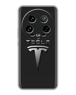 Чохол для Xiaomi 14 Ultra з картинкою «Сталевий логотип Tesla»