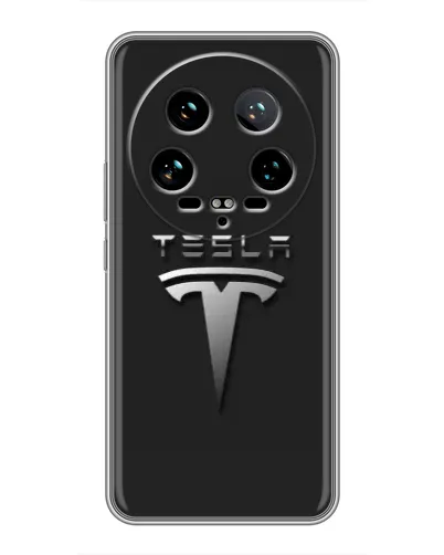 Чохол для Xiaomi 14 Ultra з картинкою «Сталевий логотип Tesla»