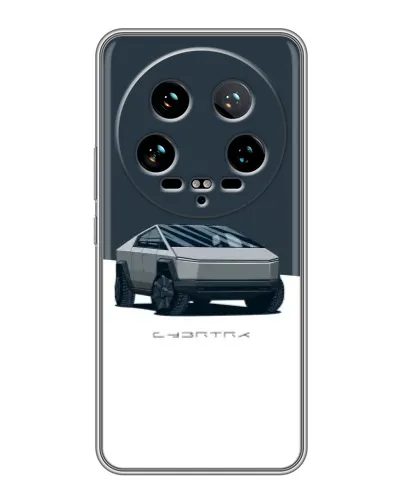 Чохол для Xiaomi 14 Ultra з картинкою «Сріблястий Cybertruck Tesla»