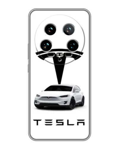 Чохол для Xiaomi 14 Ultra з картинкою «Tesla White Style»