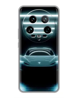 Чохол для Xiaomi 14 Ultra з картинкою «Tesla в неоні»