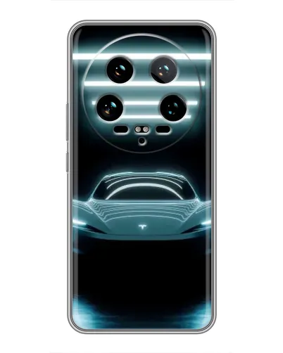 Чохол для Xiaomi 14 Ultra з картинкою «Tesla в неоні»