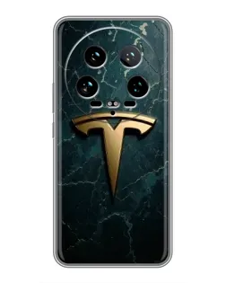 Чохол для Xiaomi 14 Ultra з картинкою «Мармурова Tesla Gold»