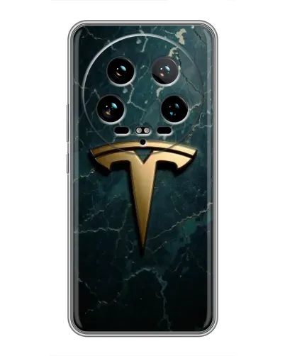 Чохол для Xiaomi 14 Ultra з картинкою «Мармурова Tesla Gold»