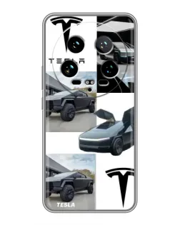 Чохол для Xiaomi 14 Ultra з картинкою «Колаж Cybertruck Tesla»
