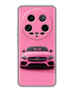 Чохол для Xiaomi 14 Ultra з картинкою «Рожевий Mercedes AMG»