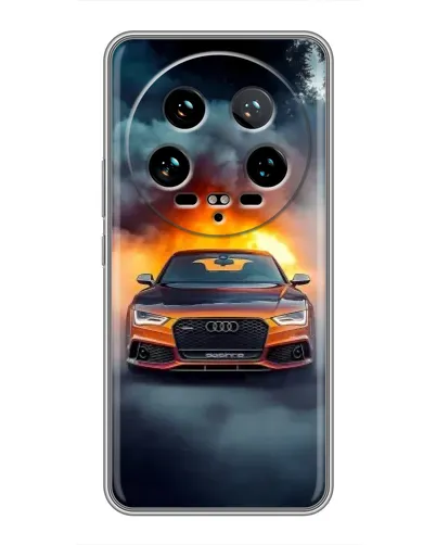 Чохол для Xiaomi 14 Ultra з картинкою «Audi у вогняному диму»