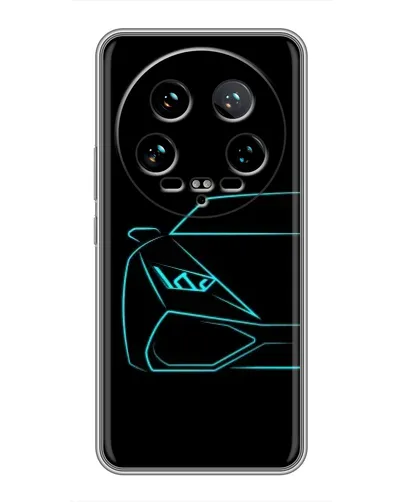 Чохол для Xiaomi 14 Ultra з картинкою «Блакитний силует Lamborghini»