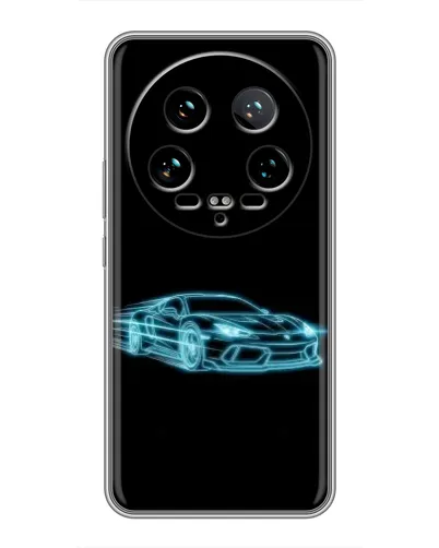 Чохол для Xiaomi 14 Ultra з картинкою «Неоновий контур Lamborghini»