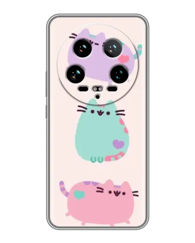 Чехол для Xiaomi 14 Ultra с картинкой «Pusheen трио»