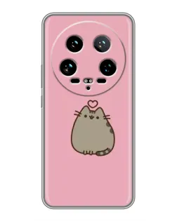 Чехол для Xiaomi 14 Ultra с картинкой «Pusheen сердце»