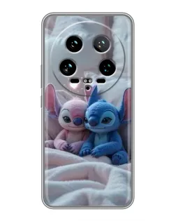Чехол для Xiaomi 14 Ultra с картинкой «Плюшевые Стич Ангел»