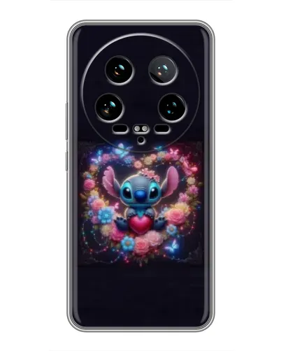 Чохол для Xiaomi 14 Ultra з картинкою «Stitch у квітах»