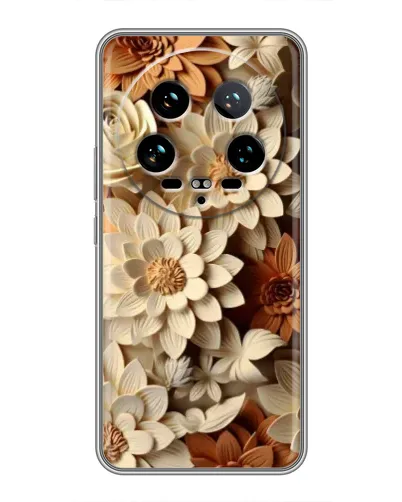 Чохол для Xiaomi 14 Ultra з картинкою «Бежевий флористичний декор» Чохол для Xiaomi 14 Ultra з картинкою «Бежевий флористичний декор»
