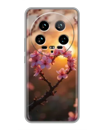 Чохол для Xiaomi 14 Ultra з картинкою «Рожевий цвіт сердечко на тлі заходу» Чохол для Xiaomi 14 Ultra з картинкою «Рожевий цвіт сердечко на тлі заходу»
