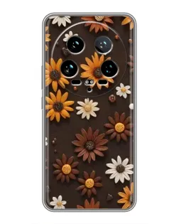 Чохол для Xiaomi 14 Ultra з картинкою «Візерунок з маленьких соняшників»