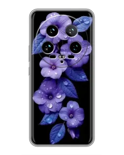 Чохол для Xiaomi 14 Ultra з картинкою «Фіолетові квіти з росою» Чохол для Xiaomi 14 Ultra з картинкою «Фіолетові квіти з росою»