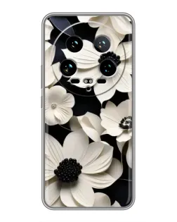 Чохол для Xiaomi 14 Ultra з картинкою «Об'ємні білі квіти»