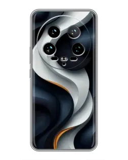 Чехол для Xiaomi 14 Ultra с картинкой «Объемные черно-белые ленты» Чехол для Xiaomi 14 Ultra с картинкой «Объемные черно-белые ленты»