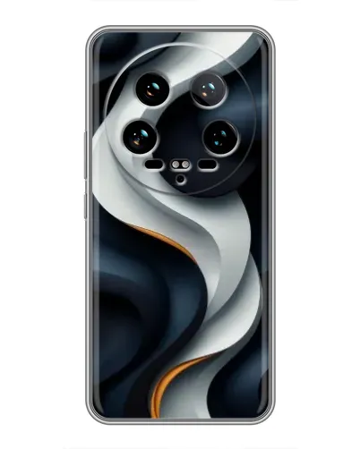 Чехол для Xiaomi 14 Ultra с картинкой «Объемные черно-белые ленты» Чехол для Xiaomi 14 Ultra с картинкой «Объемные черно-белые ленты»