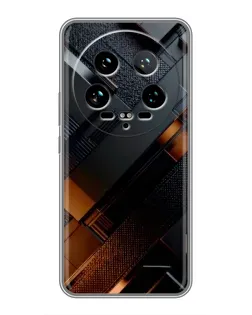 Чехол для Xiaomi 14 Ultra с картинкой «Черные геометрические блоки»