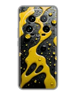 Чехол для Xiaomi 14 Ultra с картинкой «Жидкое желтое золото»