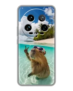 Чохол для Xiaomi 14 Ultra з картинкою «Капібара на морі»