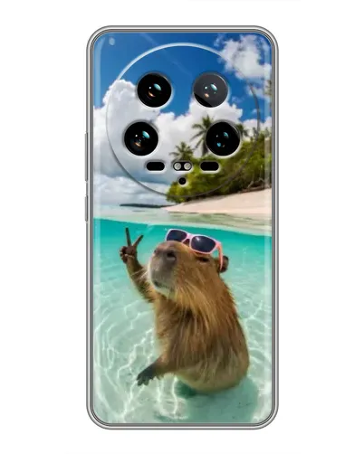 Чохол для Xiaomi 14 Ultra з картинкою «Капібара на морі»