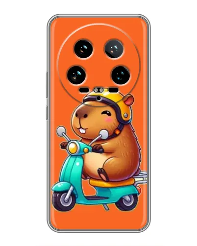 Чохол для Xiaomi 14 Ultra з картинкою «Капібара на скутері»