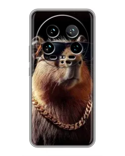 Чохол для Xiaomi 14 Ultra з картинкою «Капібара золотий ланцюг»